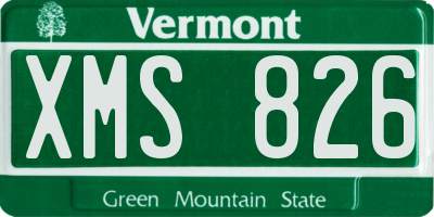 VT license plate XMS826