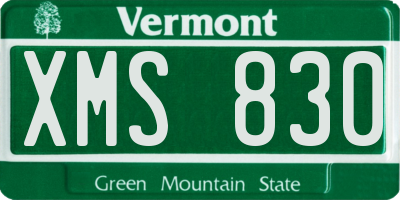 VT license plate XMS830