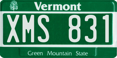 VT license plate XMS831