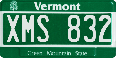VT license plate XMS832