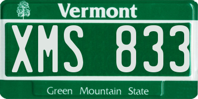 VT license plate XMS833