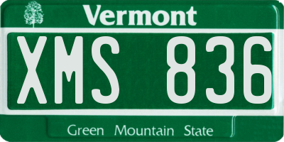 VT license plate XMS836
