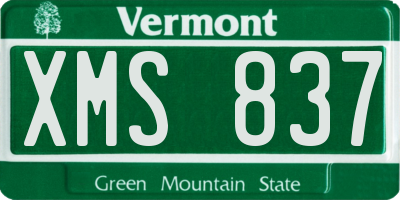 VT license plate XMS837