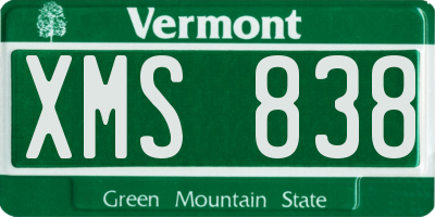 VT license plate XMS838