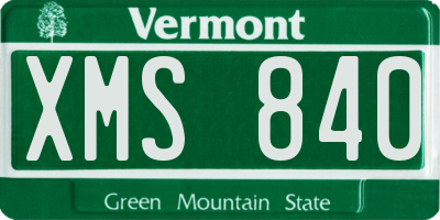 VT license plate XMS840