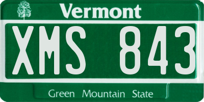 VT license plate XMS843