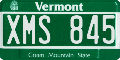 VT license plate XMS845