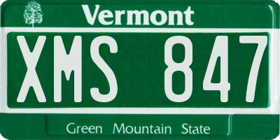 VT license plate XMS847