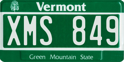 VT license plate XMS849