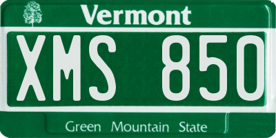 VT license plate XMS850