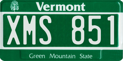 VT license plate XMS851