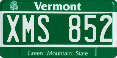 VT license plate XMS852