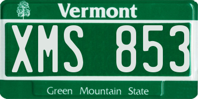 VT license plate XMS853