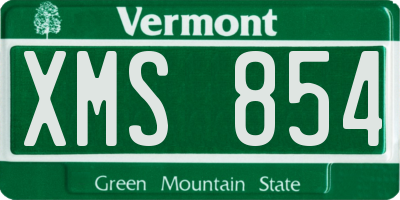 VT license plate XMS854