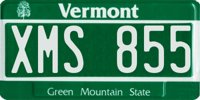 VT license plate XMS855