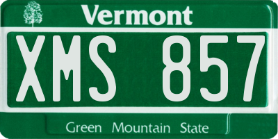 VT license plate XMS857