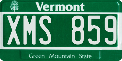 VT license plate XMS859