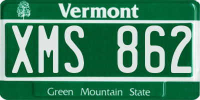 VT license plate XMS862