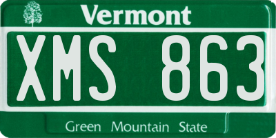 VT license plate XMS863