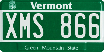 VT license plate XMS866