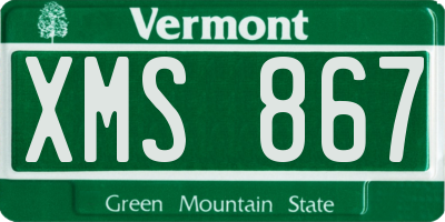 VT license plate XMS867