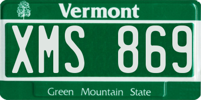 VT license plate XMS869