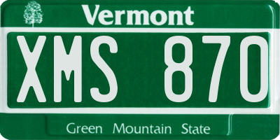 VT license plate XMS870