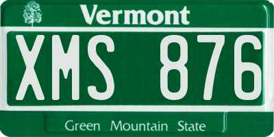 VT license plate XMS876
