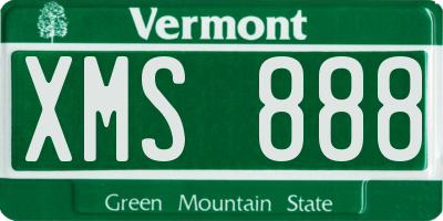 VT license plate XMS888
