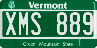 VT license plate XMS889