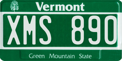 VT license plate XMS890