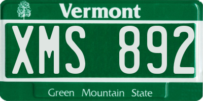 VT license plate XMS892