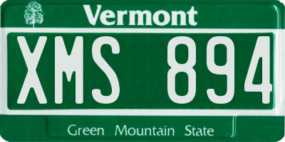 VT license plate XMS894