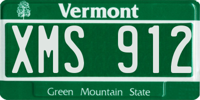 VT license plate XMS912