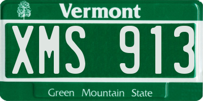 VT license plate XMS913