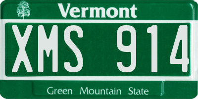 VT license plate XMS914