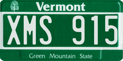 VT license plate XMS915