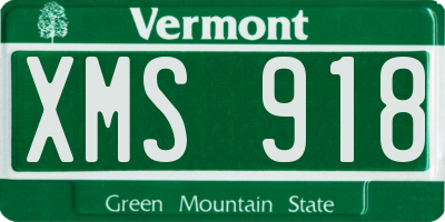 VT license plate XMS918