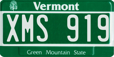 VT license plate XMS919