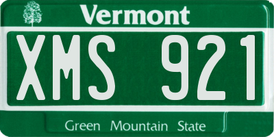 VT license plate XMS921