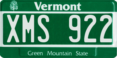 VT license plate XMS922