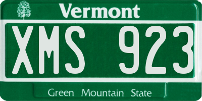 VT license plate XMS923