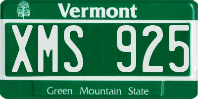 VT license plate XMS925