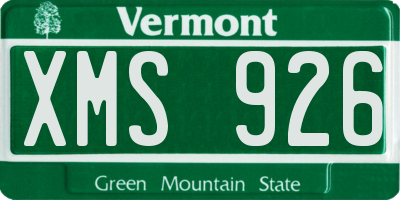 VT license plate XMS926