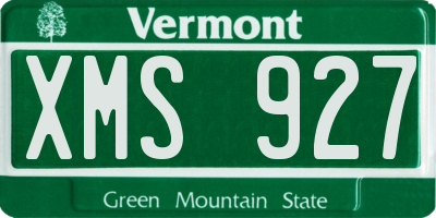 VT license plate XMS927
