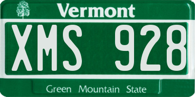 VT license plate XMS928