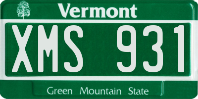 VT license plate XMS931