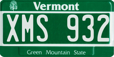 VT license plate XMS932