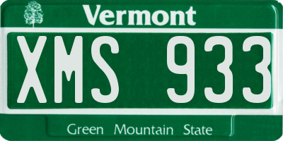 VT license plate XMS933