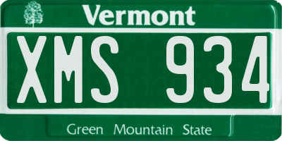VT license plate XMS934